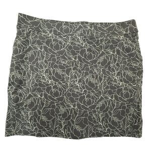 Duluth Trading NOGA Naturale Cotton Skort Women XXL Gray White Floral Skirt